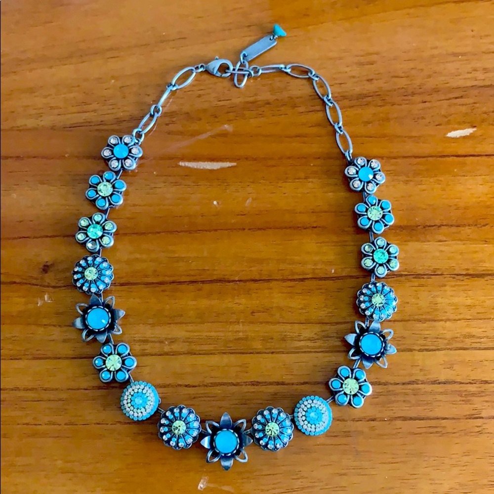 Flower Silver Chocker Short Necklace Vintage